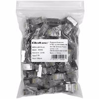 Qoltec 54556 RJ45 modular connector | CAT6 | FTP |zelta-plated contacts | 100 pieces