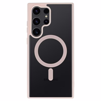 Akrila krāsains magnētiskais viedtālruņa apvalks Samsung Galaxy S25 Ultra gaiši rozā