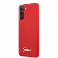Guess GUHCS21MLSLMGRE S21+ G996red/sarkans maciņš silikona Script Metal Logo