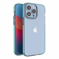 Spring Case viedtālruņa apvalks iPhone 14 Pro Max silikona vāciņš ar rāmi gaiši zils