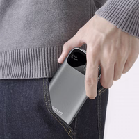 Portatīvais lādētājs Dudao "K31" pelēks 10000mAh 22.5W (PD) + iebūvēts kabelis