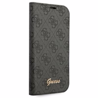 Guess GUBKP14SHG4SHK iPhone 14 6.1 "melna / melna grāmata 4G Vintage Gold Logo