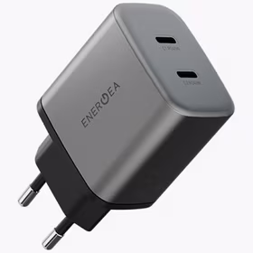 Tīkla lādētājs Energea Ampcharge GaN45 2xUSB-C PD/PPS/QC3.0 45W pelēks