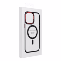 Viedtālruņa apvalks COLOR EDGE MAG COVER saderīgs ar MagSafe IPHONE 17 Air - melns sarkans