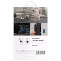 Uniq Gripfit 360 magnētiskais turētājs ar statīvu – pelēks / krama pelēks