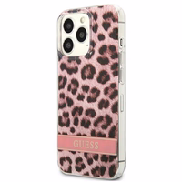 Guess GUHCP13LHSLEOP iPhone 13 Pro / 13 6.1" rozā/rozā cietais apvalks Leopards