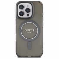 Guess IML Glitter Circle Magnētiskais apvalks iPhone 16 Pro Max - melns