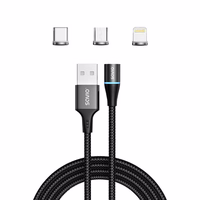 Savio CL-152 USB cable 1 m USB 2.0 USB C Micro USB A/Lightning melns