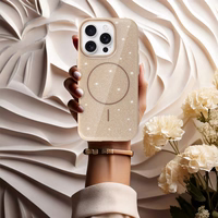 Magnētiskais Īpaši Plāns Spīdīgs viedtālruņa apvalks Iphone 15 zelta