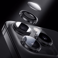 Benks rūdīts stikls Glass Warrior kameras lēcas aizsargs iPhone 16 Pro/16 Pro Max (3 lēcas), sudraba