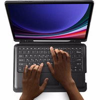 DUX DUCIS salokāms DK vāciņš ar bezvadu tastatūru SAMSUNG Tab S10 Plus/S9 Plus/S9 FE Plus melns