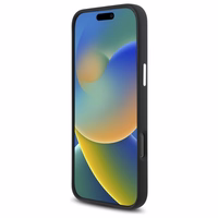 Mercedes silikona tonālais logotips koka raksts Magnētiskais viedtālruņa apvalks iPhone 16 Pro Max - melns