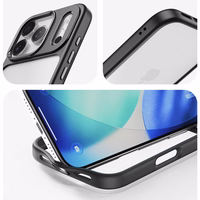 Rock Guard Lens Protection Series Maciņš for Iphone 17 caurspīdīgs-melns