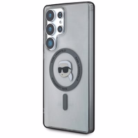 Viedtālruņa apvalks Karl Lagerfeld Button Karl Head Printed Logo Magnētiskais Samsung Galaxy S25 Ultra melns