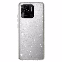 Crystal Glitter viedtālruņa apvalks Xiaomi Redmi 10C sudraba