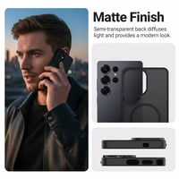 Crong Hybrid Matte Magnetic - MagSafe maciņš Samsung Galaxy S26 Ultra (pelēks)