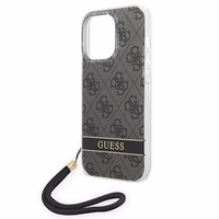 Guess GUOHCP14LH4STK iPhone 14 Pro 6.1 "melns / melns cietais apvalks 4G druka Siksna