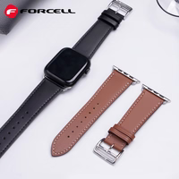 FORCELL F-DESIGN FA20 ekoloģiskās ādas siksniņa APPLE pulkstenim 42 / 44 / 45 / 49 mm brūna