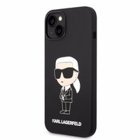 Karl Lagerfeld silikona Ikonik viedtālruņa apvalks iPhone 14 Plus - melns