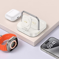 Bezvadu lādētājs Hoco 3in1 3A 5W, savietojams ar Apple Watch CQ16A, balta spalva