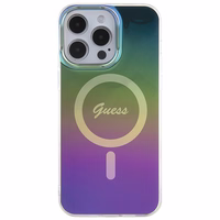 Guess IML Iridescent Magnētiskais viedtālruņa apvalks iPhone 15 Pro - melns