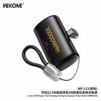 Portatīvais lādētājs WK Design "WP-113" melns 10000mAh (22.5W)