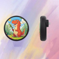 AirTag nozīmītes apvalks - melns ar dinozauru apdruku