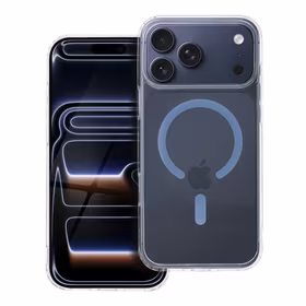 Drop Glue Krāsains Gredzens Magnētiskais Viedtālruņa apvalks saderīgs ar MagSafe IPHONE 17 Pro Max gaiši zila