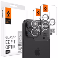 Spigen Glas.tR EZ Fit Optik Pro kameras vāciņš iPhone 15 Pro / 15 Pro Max / 16 Pro / 16 Pro Max / 17 Pro / 17 Pro Max - 2 gab.