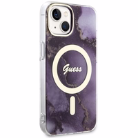 Guess GUHMP14SHTMRSU iPhone 14 6.1" violeta/violeta cietais apvalks Golden Marble Magnētiskais