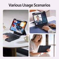 DUX DUCIS apvalks DK salokāms ar bezvadu tastatūru iPad 4/5/6/iPad Pro 11 (2018/2020/2021/2022) melns