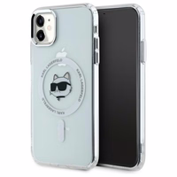 Karl Lagerfeld IML Metāla Choupette galva MagSafe apvalks iPhone 11 - balts