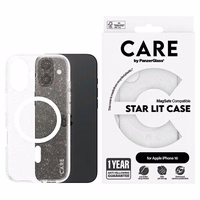CARE by PanzerGlass Flagship Star Lit viedtālruņa apvalks iPhone 16 6.1" balts Magnētiskais 1341