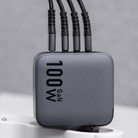 FORCELL F-ENERGY GaN VT-46 pelēks ceļojuma lādētājs 3 x Type C + USB A PD QC4.0 5A 100W ar PD