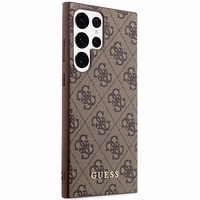 Guess GUHCS23LG4GFBR S23 Ultra S918 brūns/brūns cietais apvalks 4G Metāla Zelta Logotips