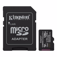 Kingston atmiņas karte 128GB microSDXC Canvas Select Plus Gen3 150MB/s A1 Card + Adapter
