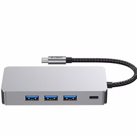 Tech-Protect HB05 HUB 9in1 USB-C + USB2.0 + USB3.0 + HDMI 4K 60Hz + SD / TF + PD100W + RJ45 adapteris - pelēks