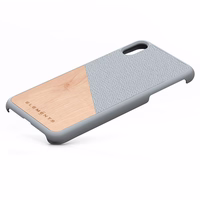 Nordic Elements Original Hel - maciņš iPhone Xs Max with real maple wood (Light Grey)