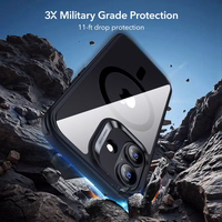 ESR Classic Hybrid MagSafe + rūdītā stikla komplekts iPhone 17 – caurspīdīgs melns