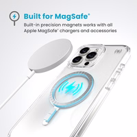 Speck Presidio Perfect-Clear MagSafe - iPhone 16 Pro Max maciņš (Clear / Chrome Finish / Serene sudrabs)