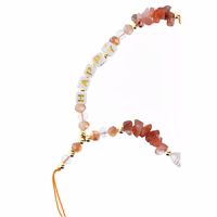 HAPPY tālruņa siksniņa, piekariņš / auklas garums 44 cm (22 cm cilpā) / uz rokas – oranžs