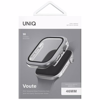 Uniq Voute aizsargstikla viedtālruņa apvalks Apple Watch 10 46 mm - sudraba