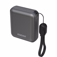 Dudao K22+ Īpaši kompakts portatīvais lādētājs 10000mAh 22.5W USB-C ar piekariņu/kabeli - pelēka