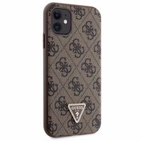 Guess GUHCN61P4TDSCPW apvalks iPhone 11 / Xr - brūns krustenisks 4G metāla logotips