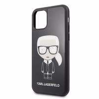 KARL LAGERFELD KLHCN58DLFKBK IPHONE 11 PRO melns Cietais maciņš ICONIC KARL GLITTER