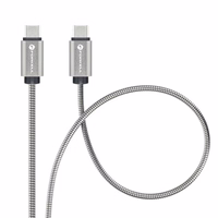 Kabelis (m) Metālisks C239 kabelis Type C uz Type C PD QC4.0 5A 100W E-mark 2 m sudrabains