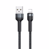 USB kabelis Remax RC-124i no USB-A uz Lightning 1,0 m melns