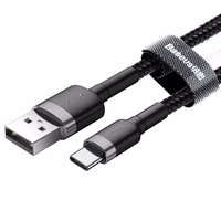 Baseus Cafule USB-C kabelis 2A 2m (pelēks + melns)