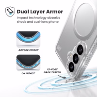 Speck Presidio Perfect-Clear Magnet - Samsung Galaxy S26 MagSafe maciņš (Clear/Clear/sudrabs)