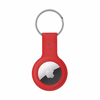 Crong Silicone maciņš with atslēgu piekariņš – aizsargājošs keychain maciņš Apple AirTag 1/2 (sarkans)